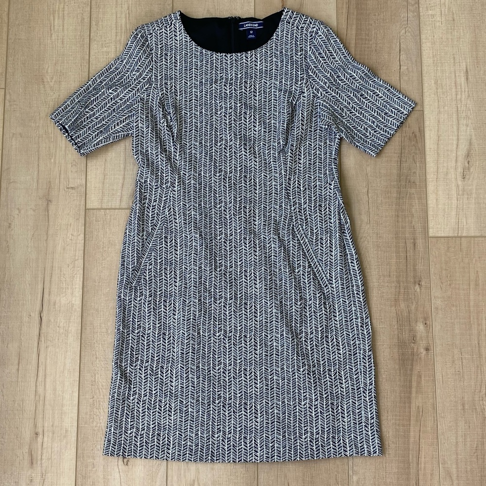 Lands’end Black and White Dress